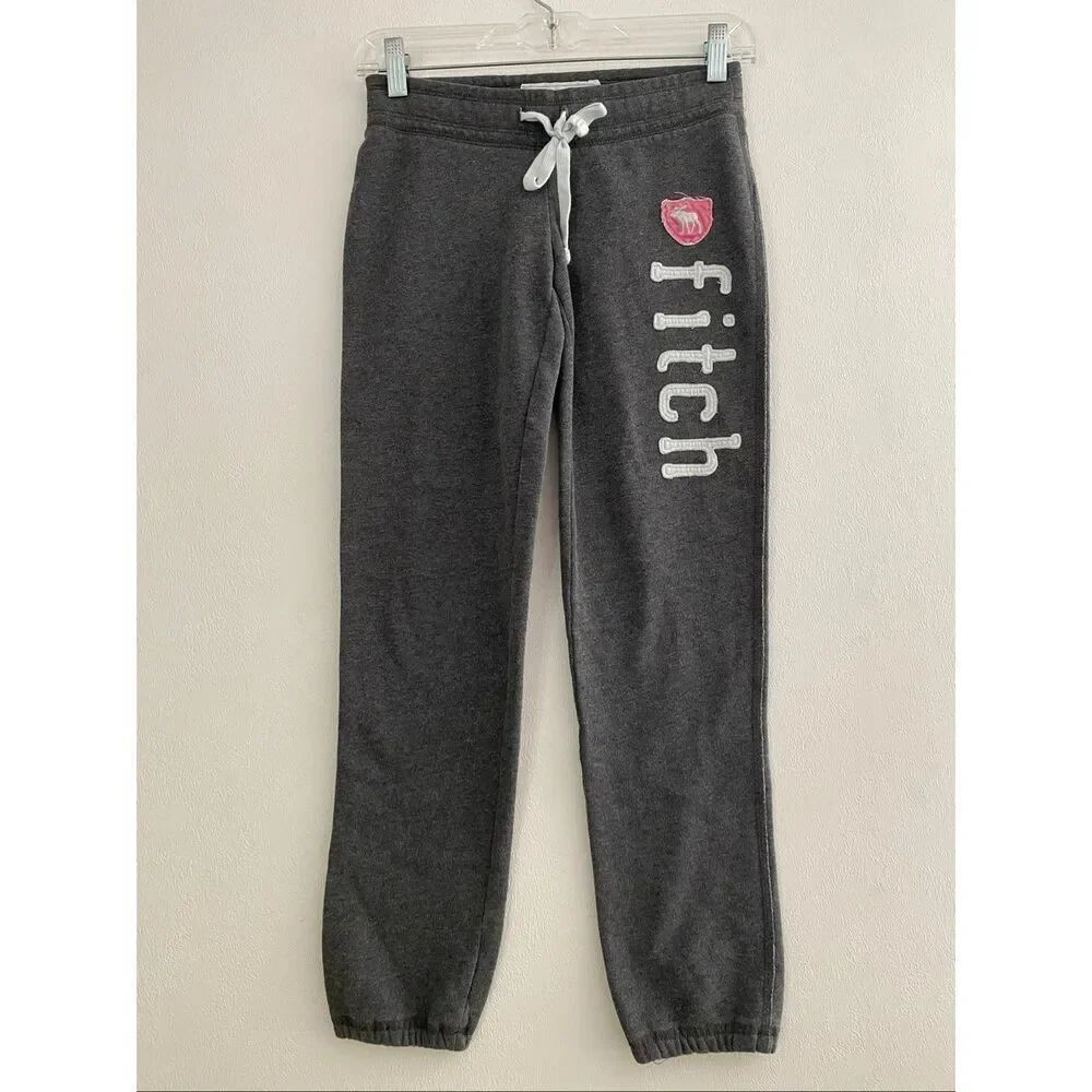 Abercrombie Kids Gray Jogger Sweatpants Girls Large Y2K Lounge